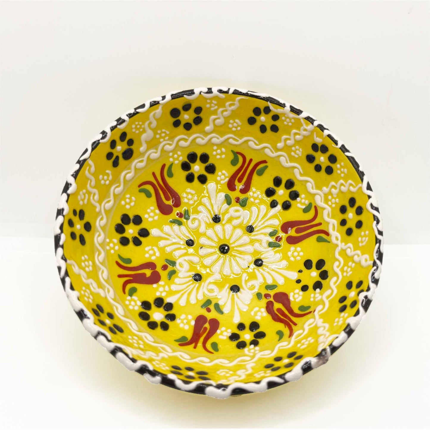 Cuenco cerámica artesanal turca 10cm amarillo