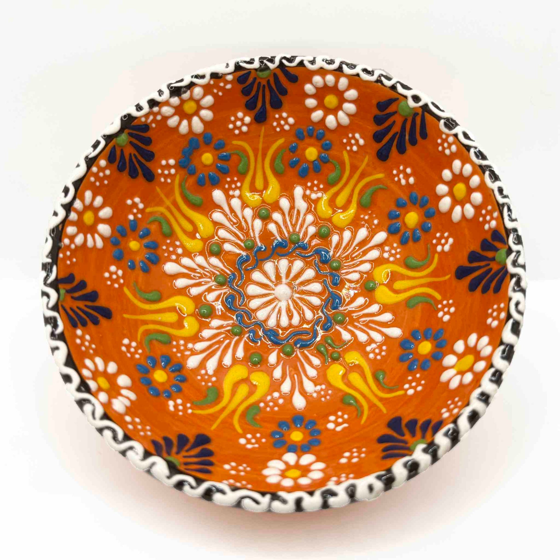 Cuenco cerámica artesanal turca 10cm naranja
