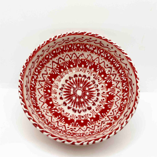 Cuenco cerámica artesanal turca 10cm mesmerise rojo