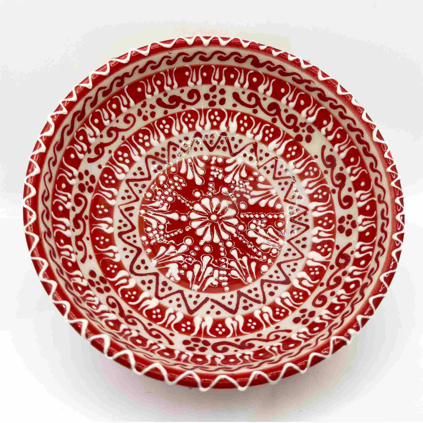 Cuenco cerámica artesanal turca 15cm mesmerise rojo