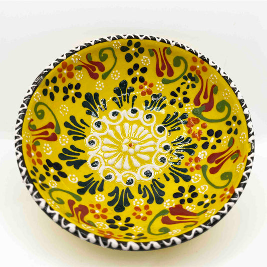 Cuenco cerámica artesanal turca 15cm amarillo