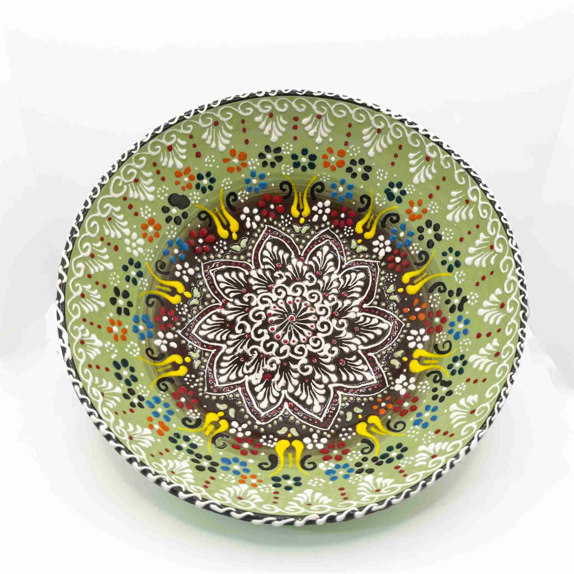 Cuenco de cerámica artesanal turca 20cm verde