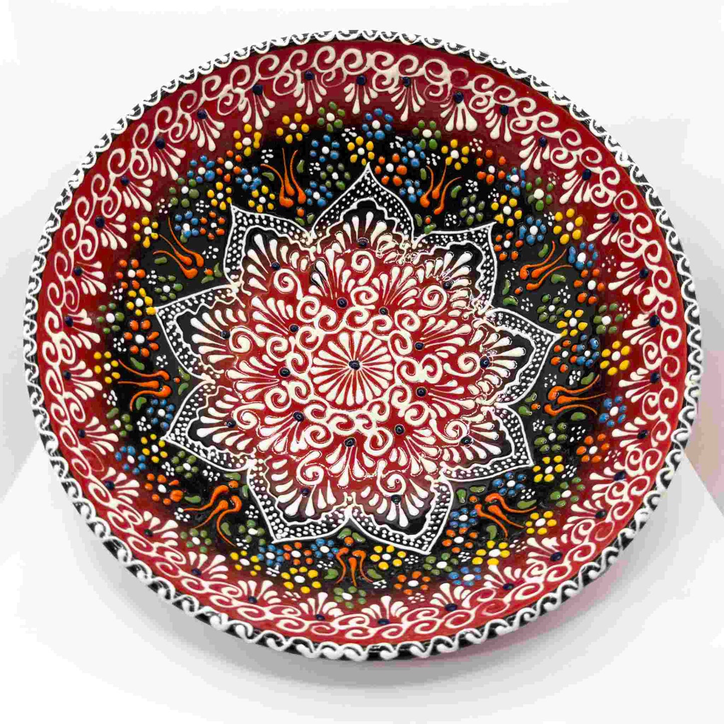 Cuenco de cerámica artesanal turca 25cm rojo