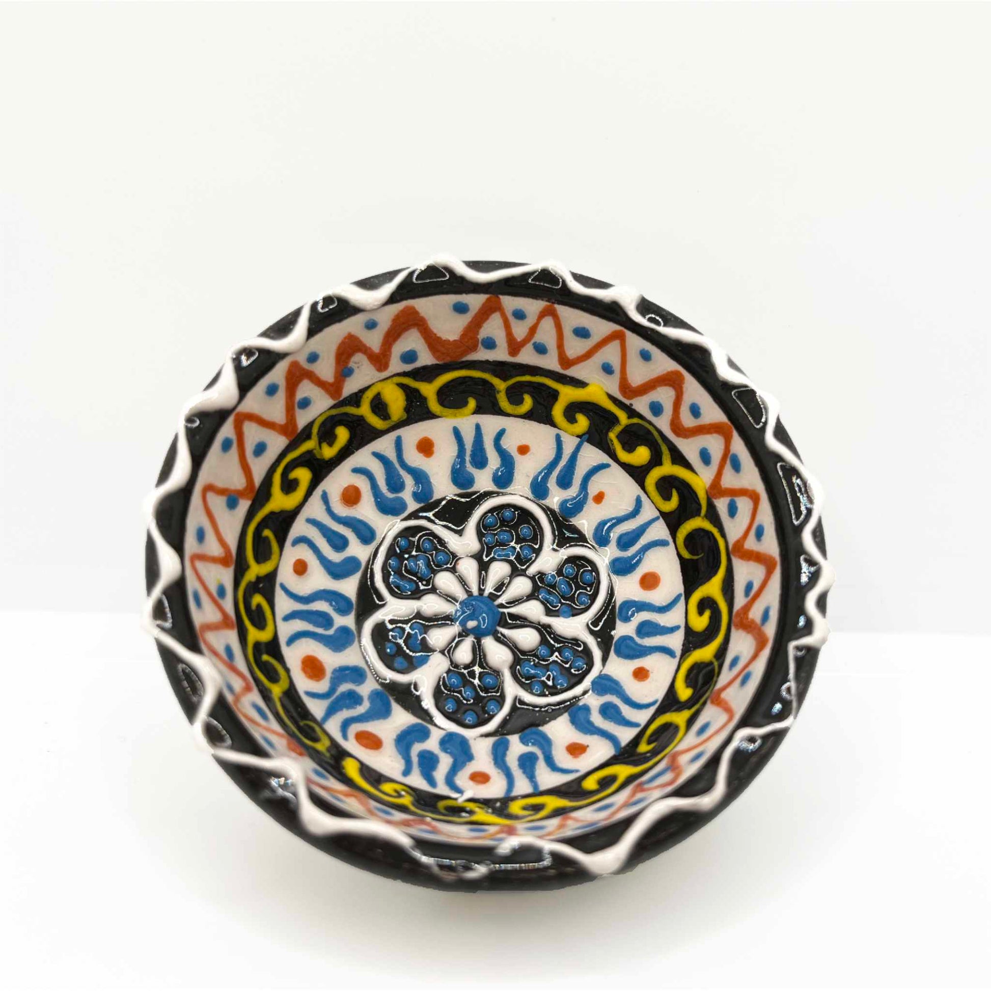 Cuenco de cerámica artesanal turca 5cm mesmerise multicolor