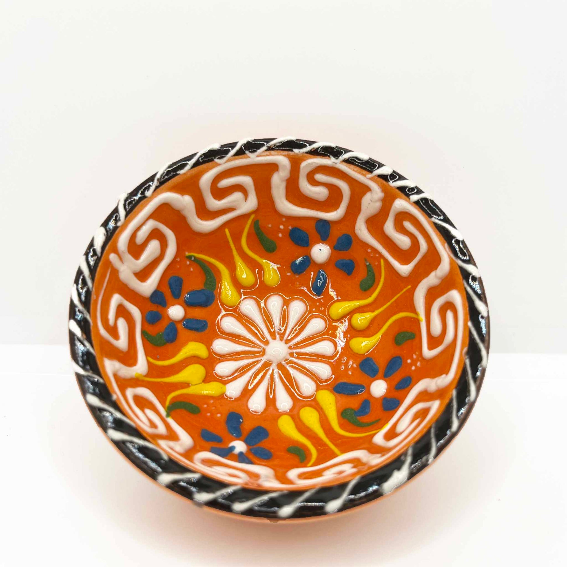 Cuenco de cerámica artesanal turca 5cm naranja