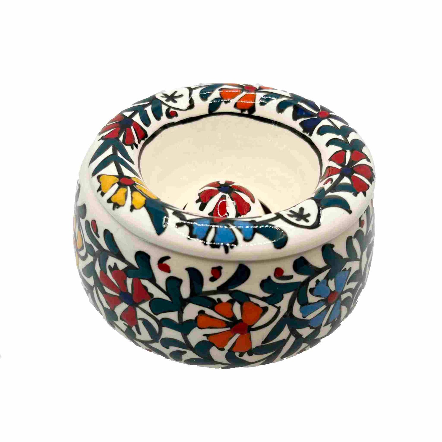 Cenicero de cerámica con tapa Clove multicolor