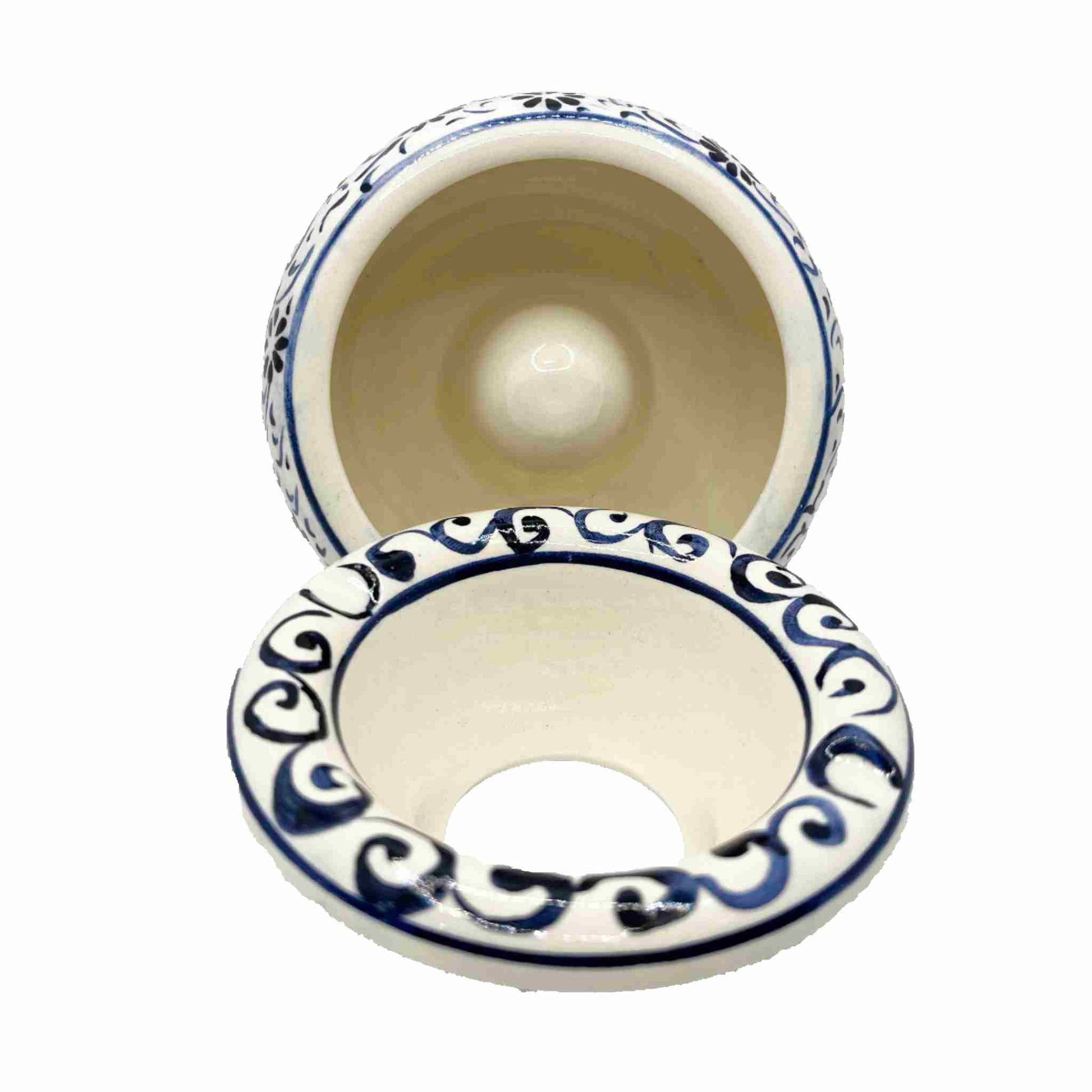 Cenicero de cerámica con tapa Golden Horn interior