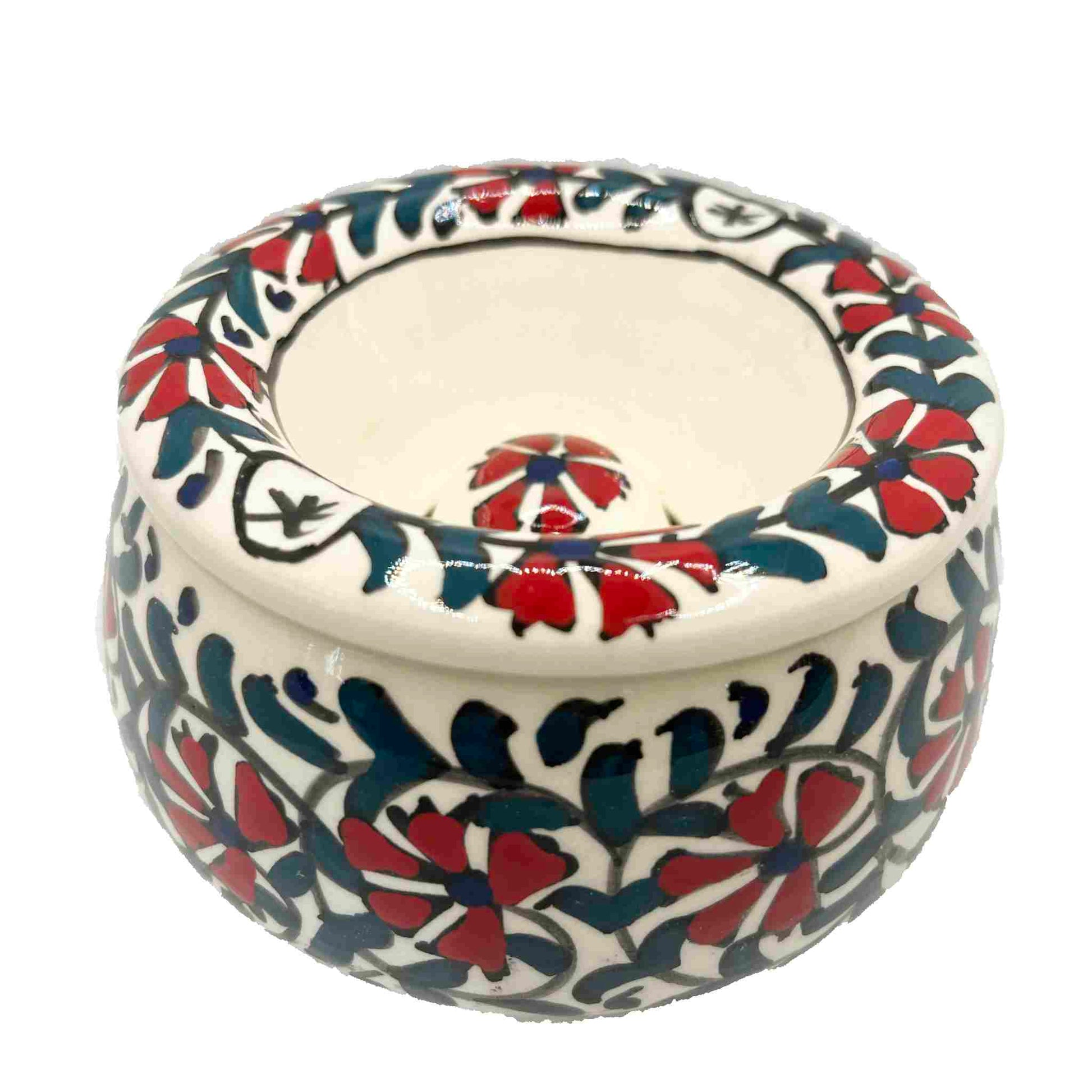 Cenicero de cerámica con tapa Clove rojo