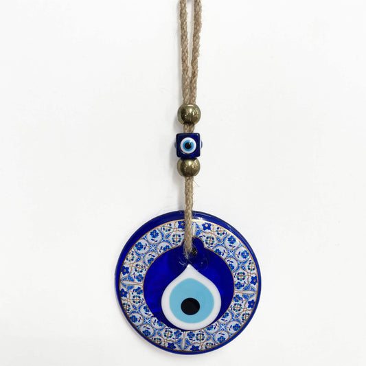 Amuleto ojo turco de pared estampado azul