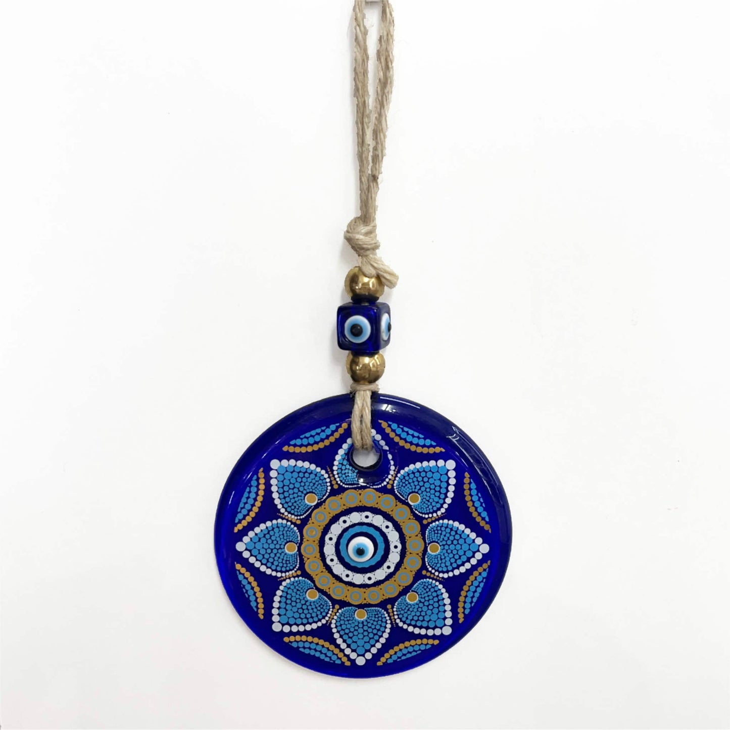 Amuleto ojo turco de cristal y de pared flor1 