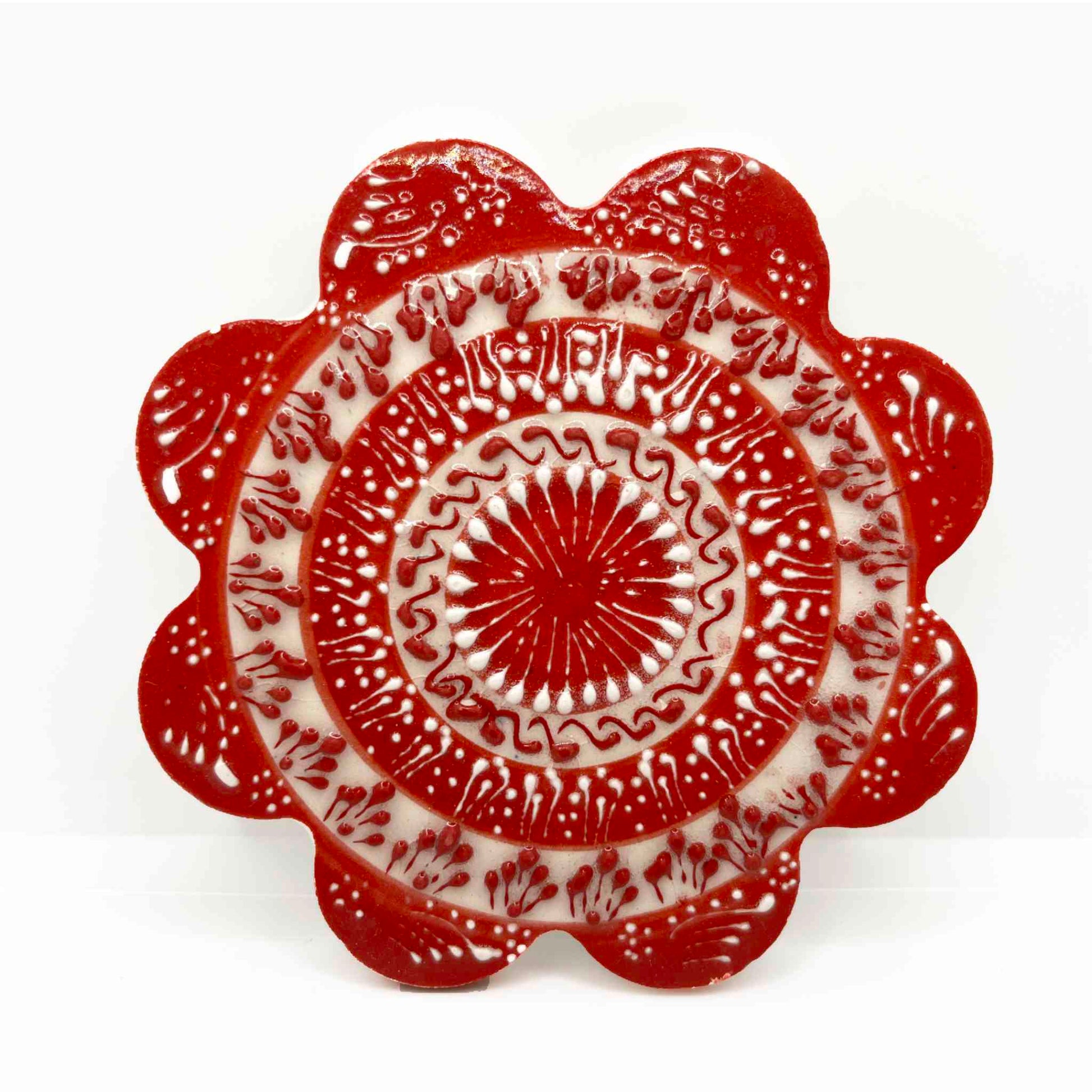Salvamanteles de cerámica pequeños mesmerise rojo