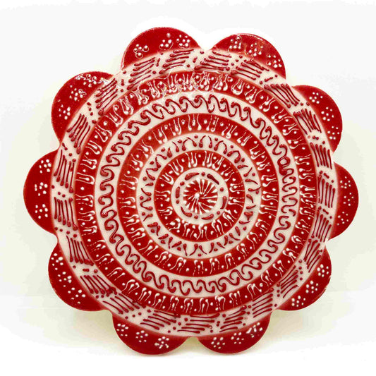 Salvamanteles de cerámica grandes mesmerise rojo